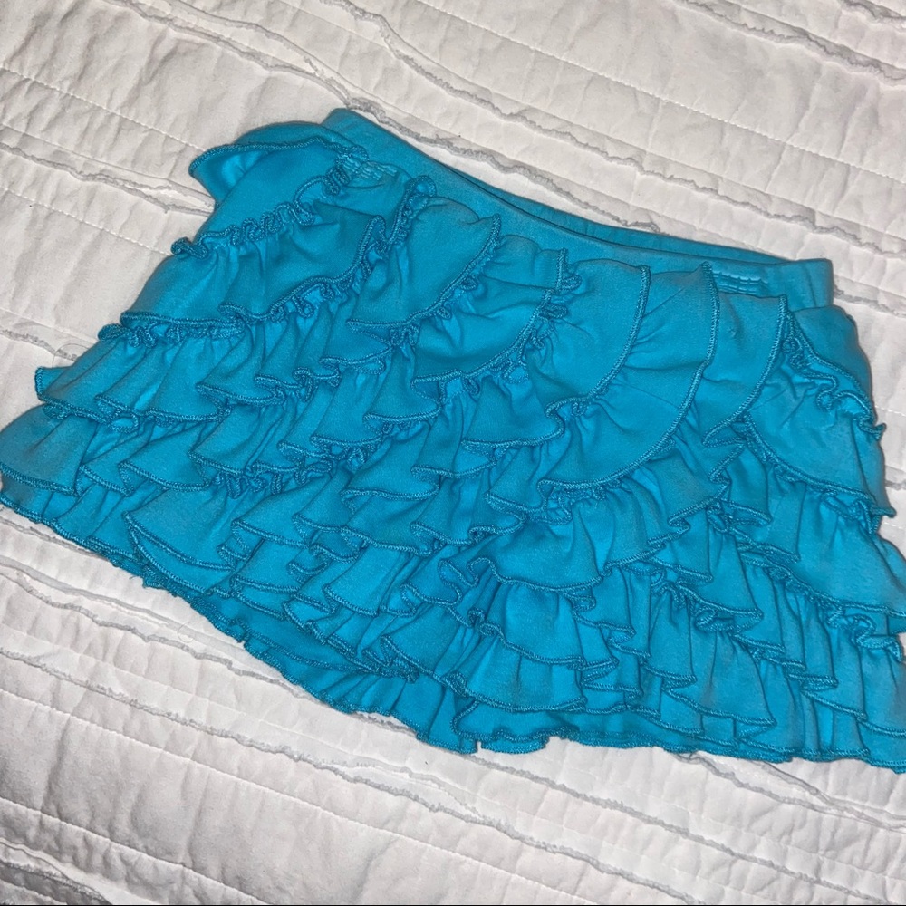Lemon Loves Lime Turquoise Ruffled Shorts